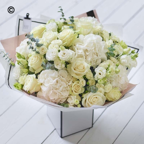 Beautifully Simple Showstopper White Flower Bouquet